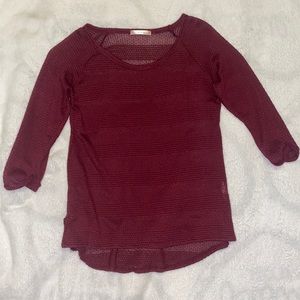 Maroon Striped Sweater